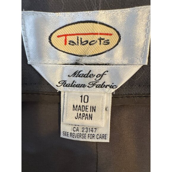 Talbots Italian Wool Blend High Rise Pleated Trousers Gray Professional Pants - Picture 3 of 16